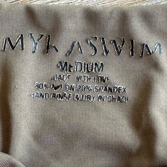 MYRASWIM Bikini Bottom Swim Beach Medium Olive Green Thong M Med Pool Summer - Picture 2 of 4